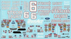 NASCAR DECAL # 6 STROH’S LIGHT 1989 FORD THUNDERBIRD MARK MARTIN 1/24 POWERSLIDE