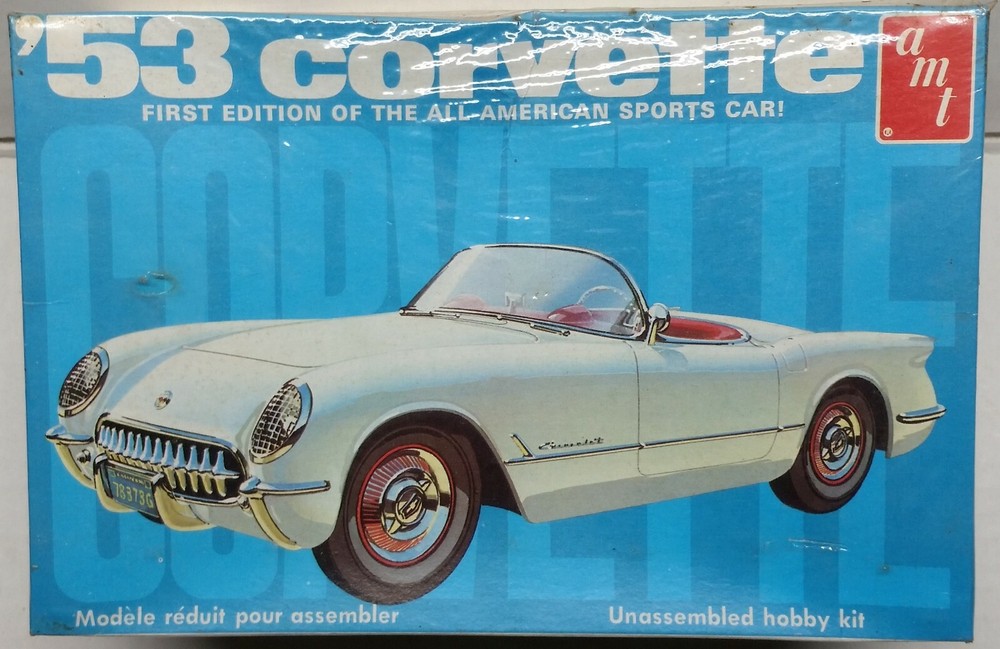 Vintage AMT 1953 Chevy CORVETTE Convertible 2in1 Stock or Custom New Sealed 1976