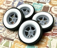 Resin 15-Inch “Astro Supreme” Wheels, W/ Wide Whitewalls,1/24 1/25 Scale