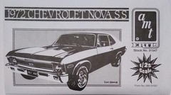 AMT ERTL ’72 Chevy Nova SS 1:25 Model 31547- FOR PARTS ONLY