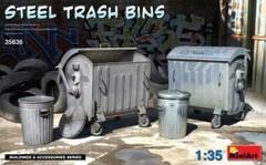 Miniart 1/35 Steel Type Trash Bins (2ea. Dumpster & Can Styles) #35636📌USA📌