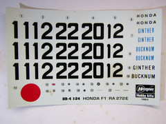 Hasegawa 1:24 Scale Honda RA272E F1 ’65 Italian Grand Prix model kit #HR105:2600