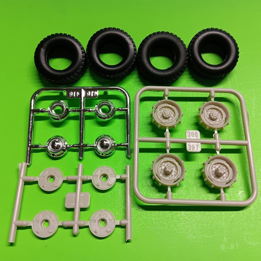 1972 Ford Pickup Truck Moebius 1/25 Rim Wheel Tire Dog Dish Cap F-250 Ranger 4×4