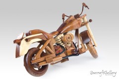 H D FATBOY TRI-COLOR MOTORBIKE MODELS HANDMADE WOODEN GIFTS HOBBIES