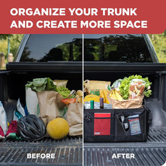 XL Premium SUV, Truck, Car Trunk Organizer with Expandable Compartments – Lightw