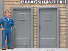 1/24 1/25 Scale Back Alley Door – For garage/repair workshop diorama (set of 2)