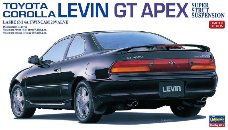 Hasegawa 20667 1/24 Scale Model Car Kit Toyota Corolla Levin GT APEX AE101