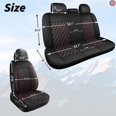Car Seat Covers Full Set,Breathable and Waterproof Napa Leather Car Seat