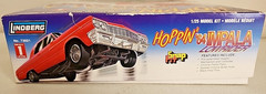 Lindberg Snap Fit Hoppin’ ’64 Impala Lowrider Kit # 73021 Open No Power see des