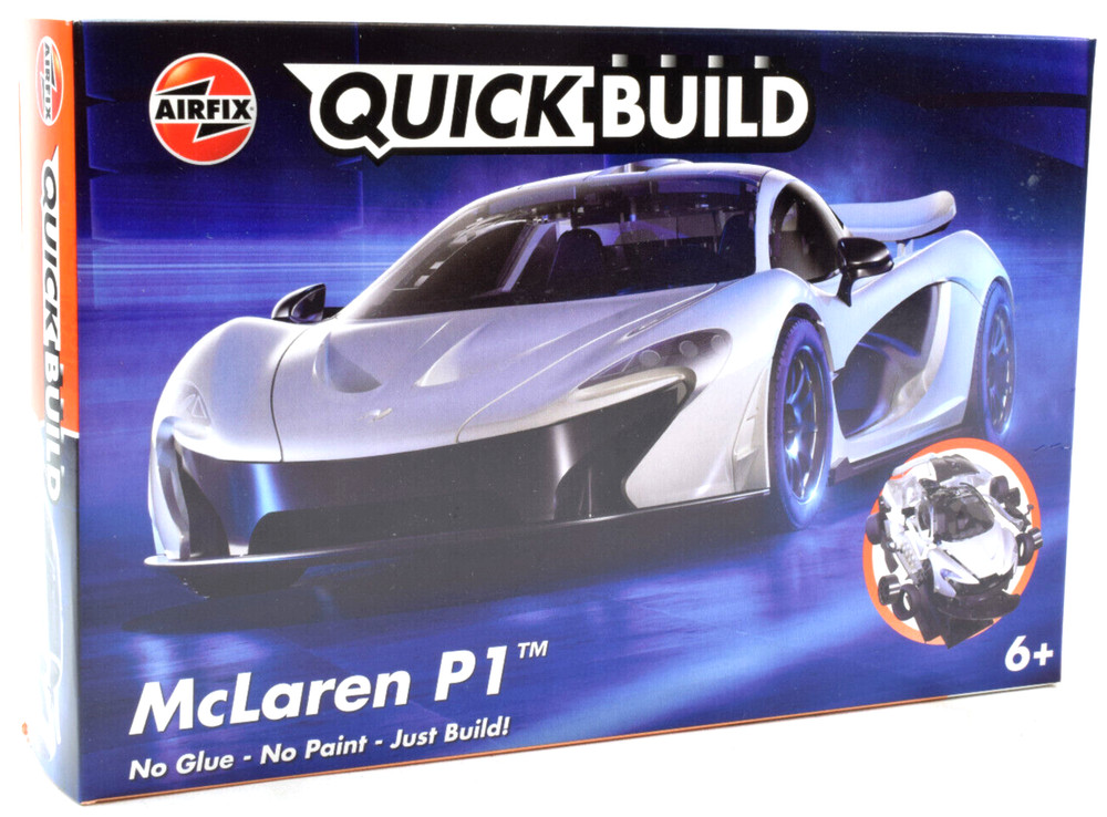 Airfix QUICK BUILD White McLaren P1 Snap Together Model Car Kit J6028