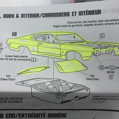 WHT 69 Ford Torino Fastback Hard BODY Slot Car? UNBUILT 1:25 AMT LBR Model Parts
