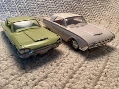 Lot Of 2 Vintage AMT 1/25 Ford Thunderbird Promo Car Models 1962 & 64 Coupes