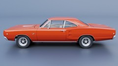 ABS-LIKE RESIN 3D PRINTED 1/25 1968 DODGE CORONET 2-DOOR R/T FULL KIT