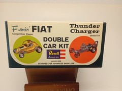 1963 Revell Fumin Fiat & Thunder Charger Double Car Kit Sealed Nos Rare