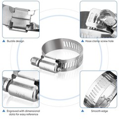 “40PCS Stainless Steel Hose Clamp Assortment 1/4”–1-1/8” Worm Gear Clamps Set”