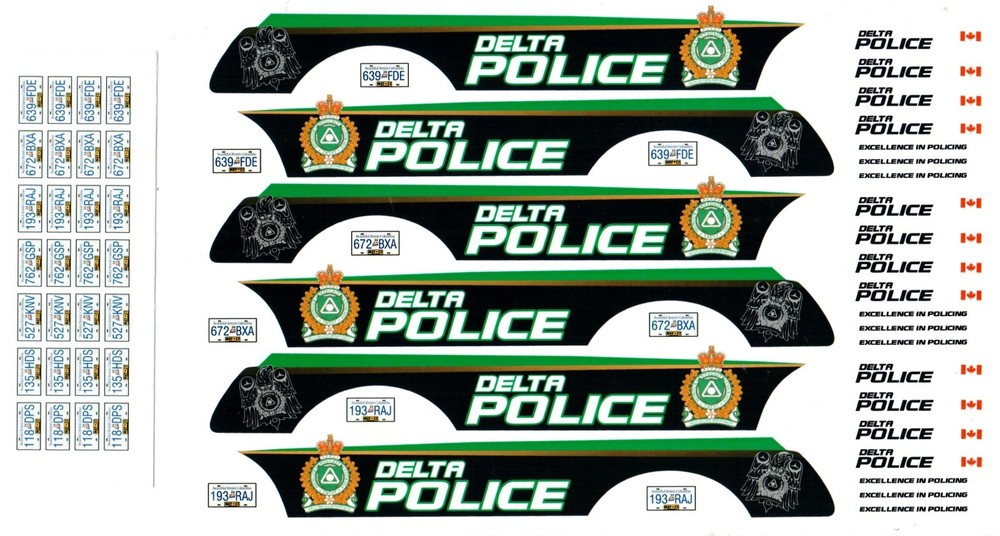 1/24, 1/25 Police Car decals (Bill Bozo – Delta, Canada)