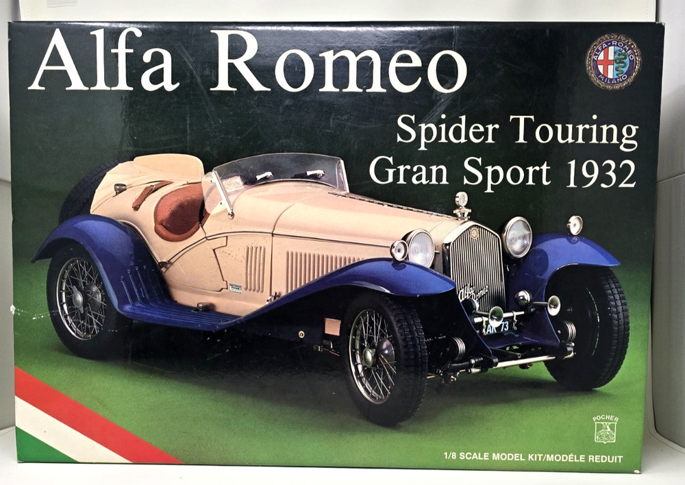 Pocher Alfa Romeo Spider Touring Gran Sport 1932 1:8 Scale Model Kit Incomplete