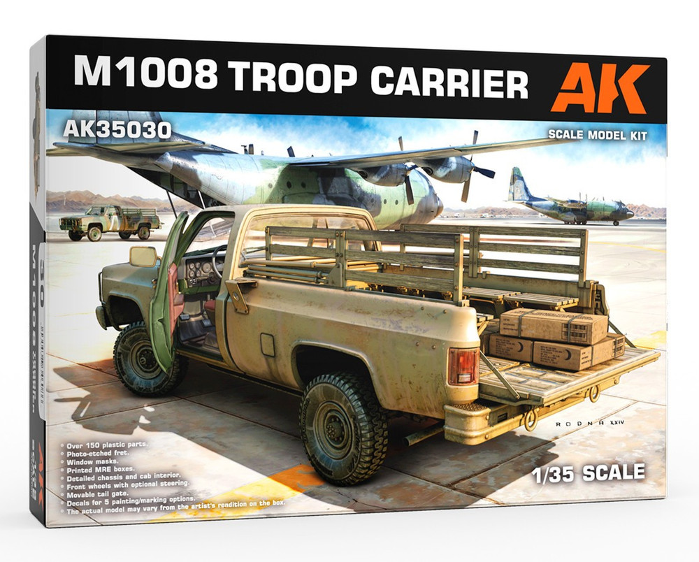 Ak Interactive 1/35 CHEVY PICK UP TRUCK M1008 Troop Carrier Model Kit #AK35030