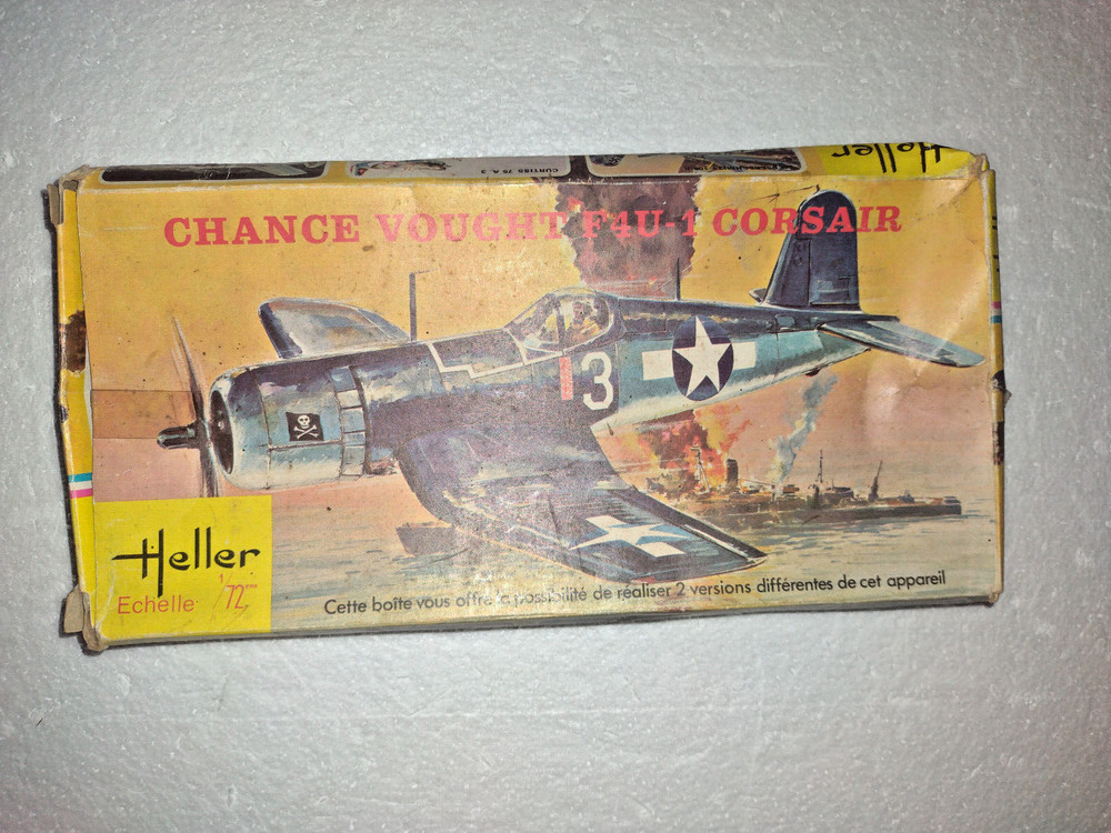 HELLER 1/72 CHANCE VOUGHT WWII US NAVY USMC F4U-1 CORSAIR #073 vintage