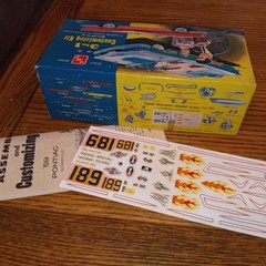 VINTAGE AMT/SMP 1959 PONTIAC CV BOX-INSTRUCTIONS/DECALS ONLY-