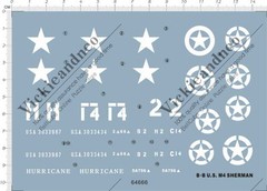 Detail Up 1/35 B-B US Army M4 SHERMAN medium Tank Model Kit Water Decal 64666