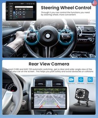 10.4 inch Single Din Car Stereo Wireless CarPlay Android Auto Mirror Link,