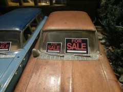 4 PRE-CUT GARAGE DIORAMA FOR SALE SIGNS 1:24 1:25 SCALE MODEL CAR & PICKUP TRUCK
