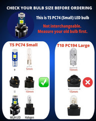 74 Led Bulb Dash Lights Super Bright T5 2721 37 70 286 Wedge PC74 Twist Socket A