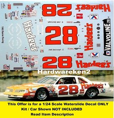 NASCAR DECAL #28 HARDEE’S 1983 PONTIAC LeMANS CALE YARBROUGH DAYTONA WINNER 1/24