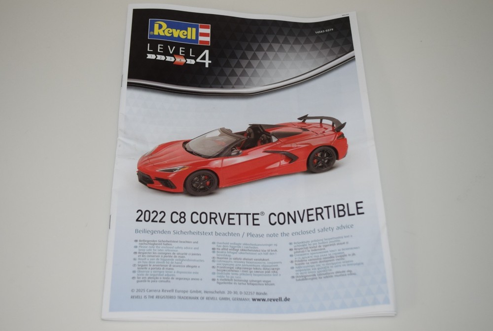 REVELL 2022 C8 CORVETTE 14583 ⭐PARTS⭐ INSTRUCTION BOOKLET 1:25