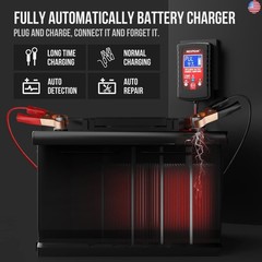 2-Pack Smart Fully Automatic 6V 12V Battery Charger Maintainer for Car, Marine,