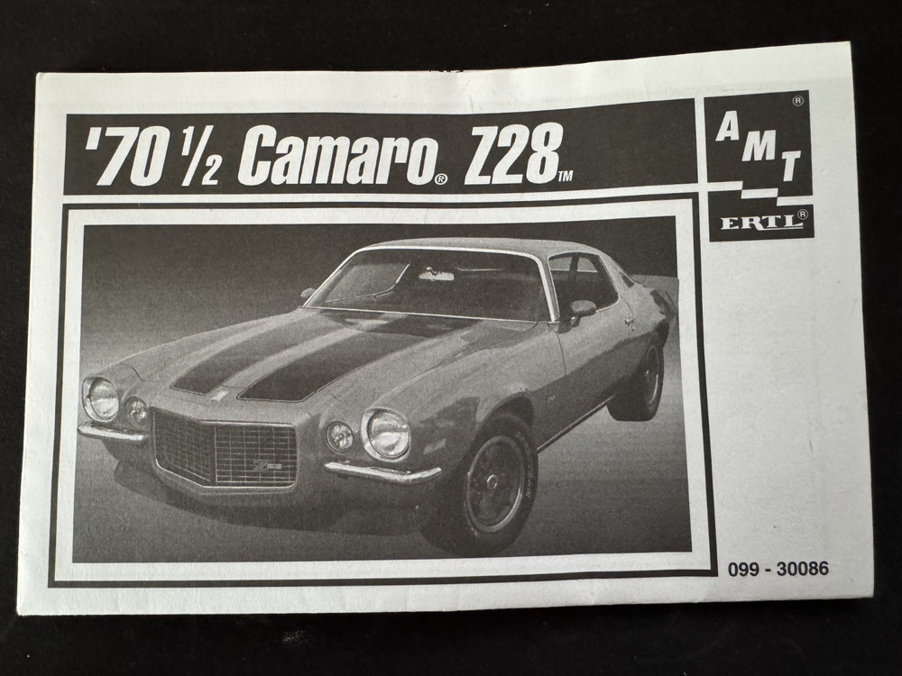 AMT/ERTL 30086 1970 1/2 Camaro Z28 Parts Kitbash Instruction Booklet ONLY