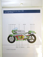 Decalpool 1/12 Kawasaki KR500 #8 GP Racer Kork Ballington 1982 Decal Sheet DP295