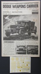 Peerless Max 1/35th Scale Dodge Weapons Carrier – Directions from Kit No. 3503