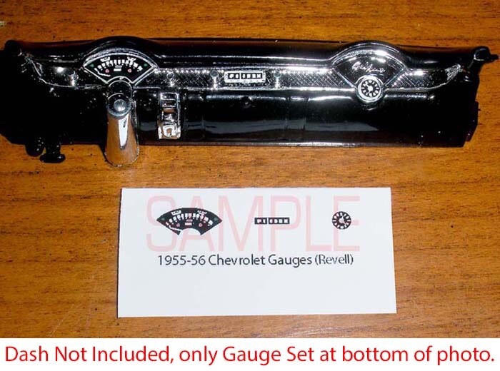 1955 – 56 CHEVROLET Bel Air – 210 – Nomad GAUGE FACES 1/25 REVELL MONOGRAM kits