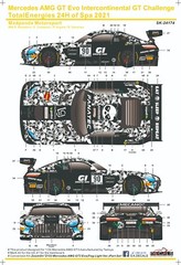 S.K. Decals SK24174 1:24 Merc AMG GT Evo IGTC Spa 24H 2021 Madpanda Decal Sheet