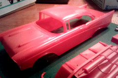 1957 CHEVY HARDTOP BODY,INTERIOR,CHASSIS,SUSPENSION DECALS,GLASS,TRIM