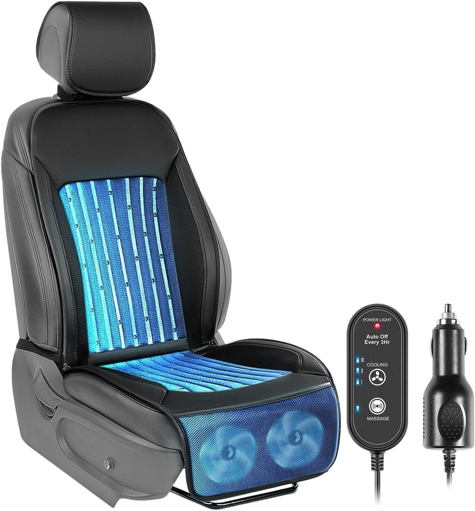 2026 Upgraded Cooling Car Seat Cover Front Seat, 12V-24V Ventilated Cooling Car