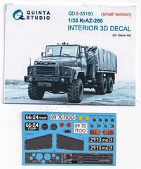 QDS-35160 Quinta Studio 1:35 KrAZ-260 Interior 3D Color Decal for Takom kit