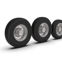 1:25 Wire Wheels (Unpainted) 17″ Big and Little Vintage Tires Chrome V8 Cap
