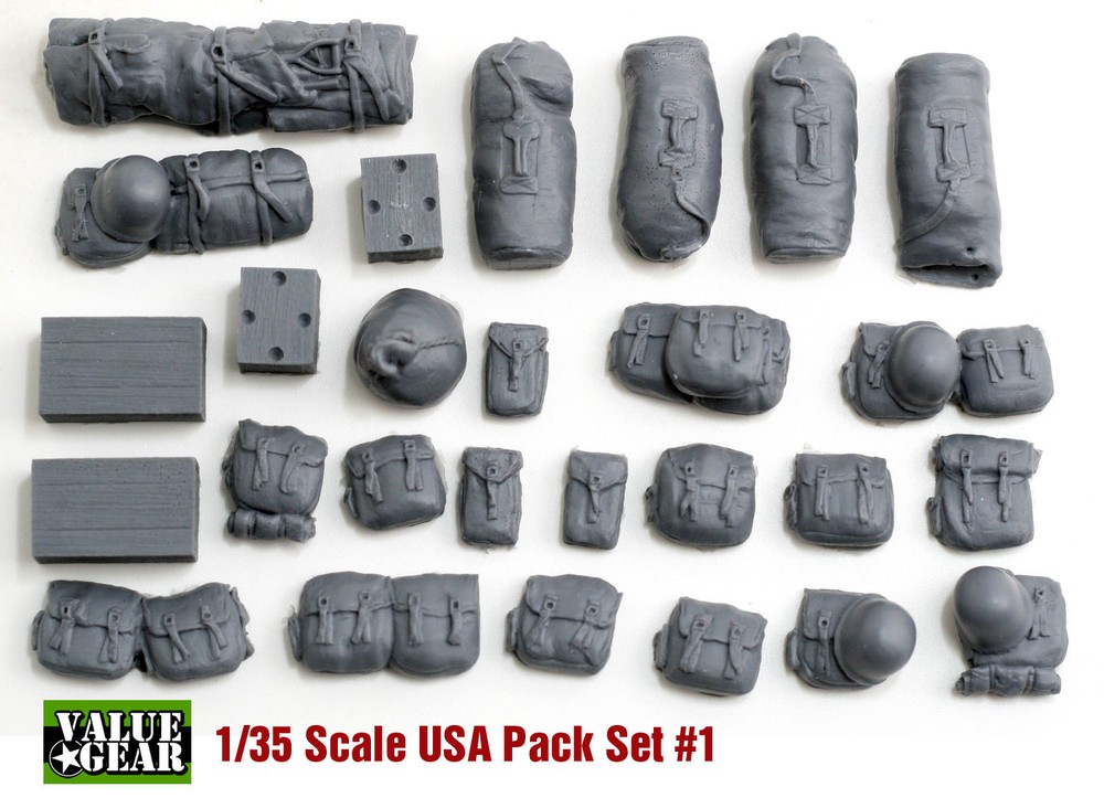 1/35 USA WWII Pack Set #1 – Value Gear Resin Stowage- 25 Pieces