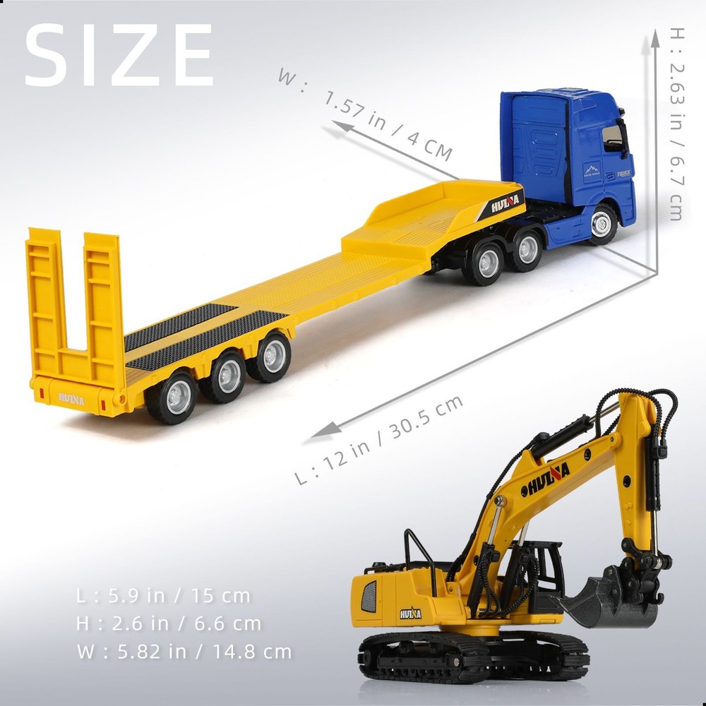 Toy Truck with Trailer 1:50 Diecast Metal Semi Trailer.Gift