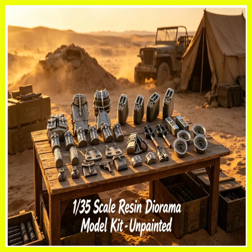 Rare Model 1/35 Resin Body Military Vehicle Loading and Accessories Upgrade K…