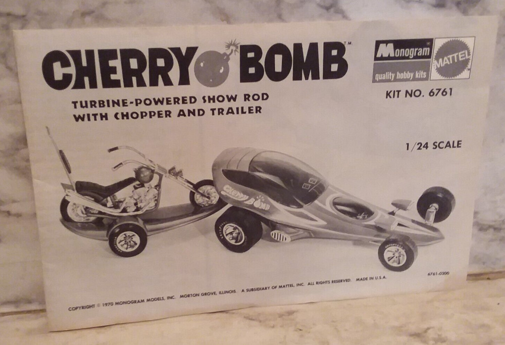 Vintage 1970 Monogram CHERRY BOMB Krazy Kar Model Car INSTRUCTIONS
