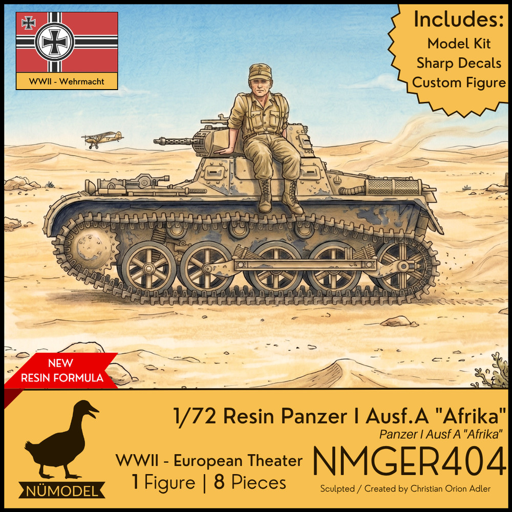 NUMODEL NMGER404 | 1/72 Resin WWII Panzer 1 Ausf A “Afrika” Light Tank Model Kit