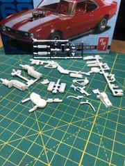 68 Chevy Camaro SB ENGINE Blower Gasser HOT ROD 1:25 AMT Search LBR Model Parts