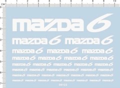 Car Model Decals MAZDA 6 for different scales Black/White/Blue 00123