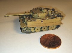 Takara 1/144 World Tank Museum 5. Germany Tiger IE Tank. In Desert Yellow. (#77)