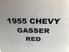 10” solid resin Gasser ‘55 Chevy 55CC-111 MODEL hot rod car red new (L9)