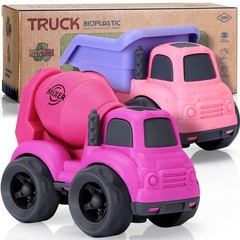 Toddler Toys for 2 Year Old Girl, Dump Truck and Mixer 2 inches, Red